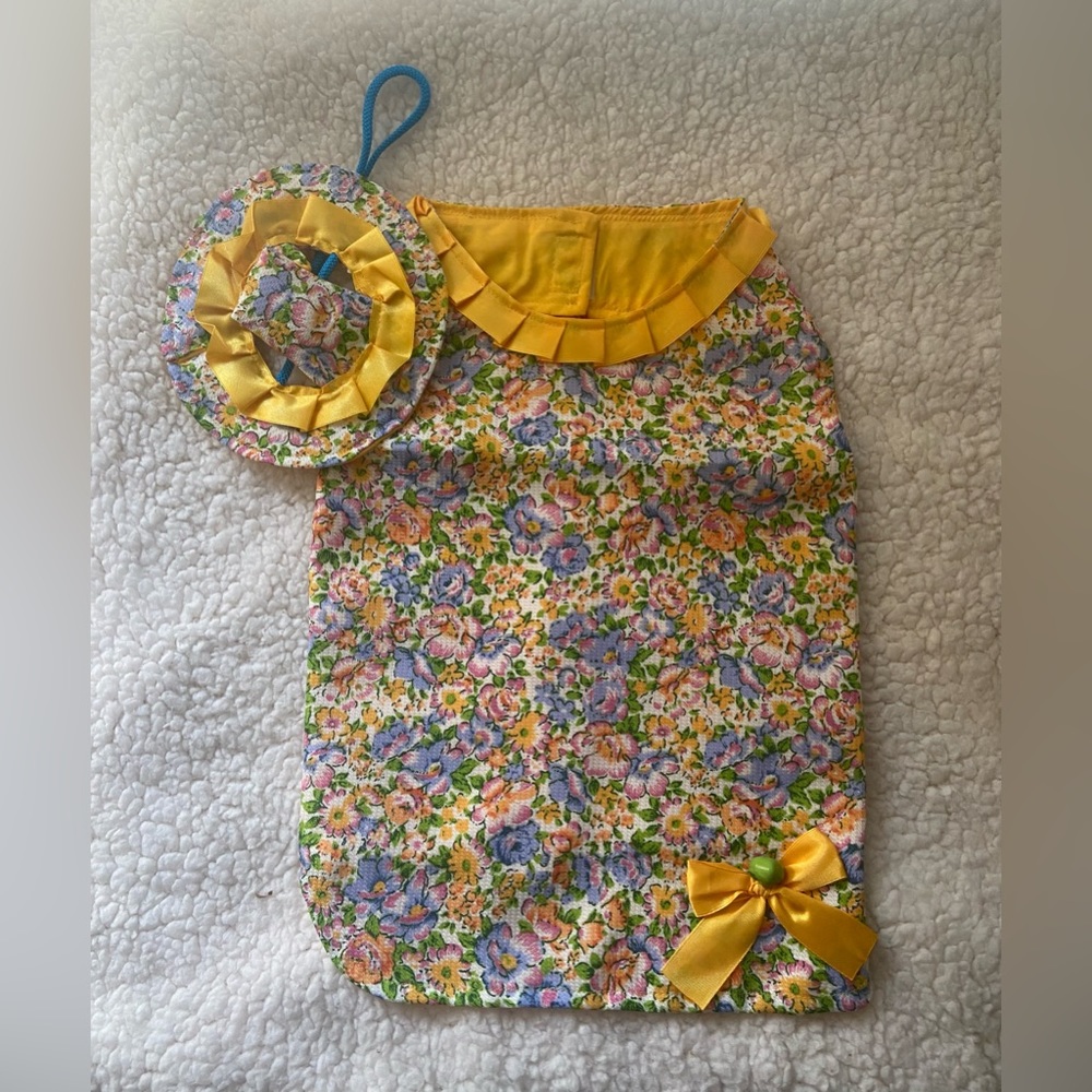 Pet Floral Vest and Hat